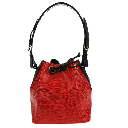 Louis Vuitton Bicolor Petit Noe Handbag Epi Leather, RED, LEATHER, Shoulder bag