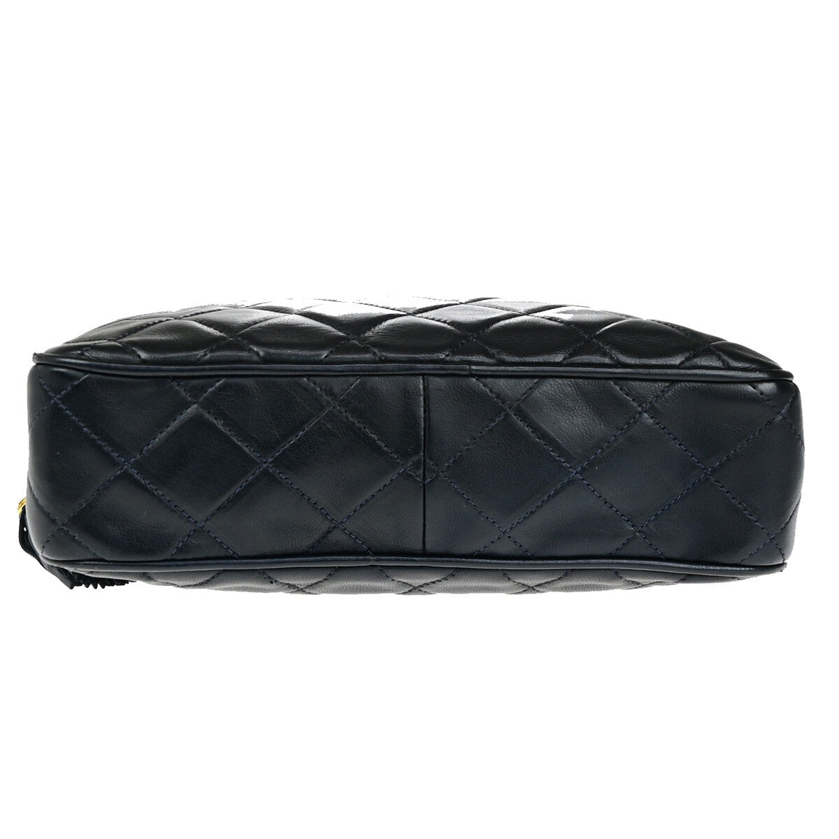 Chanel Vintage Camera Tassel Bag Quilted Leather, NAVY, LEATHER, Shoulder bag