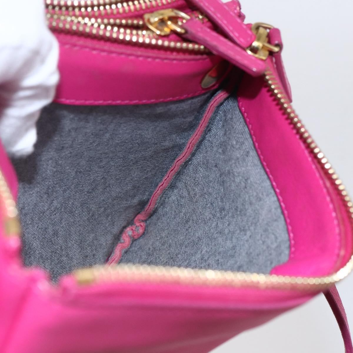 Celine Trio Crossbody Bag Leather, PINK, LEATHER, Shoulder bag