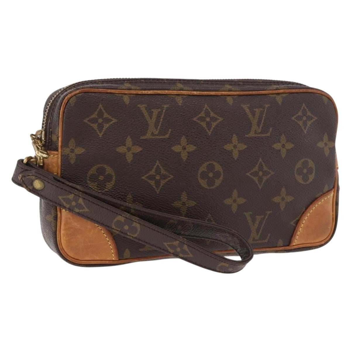 Louis Vuitton Marly Dragonne Clutch Monogram Canvas, Brown, Canvas, Clutch