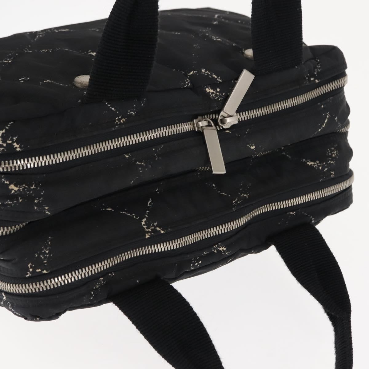 Chanel Travel Line Boston Bag Printed Nylon, BLACK, NYLON, Travel bag