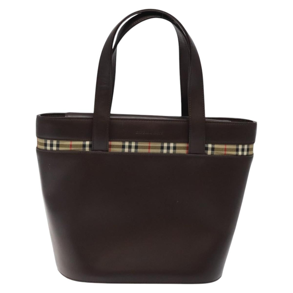 Burberry Nova Handbag Leather, BROWN, LEATHER, Handbag
