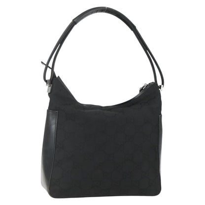 Gucci Vintage Zip Hobo GG Canvas and Leather, BLACK, CANVAS, Shoulder bag