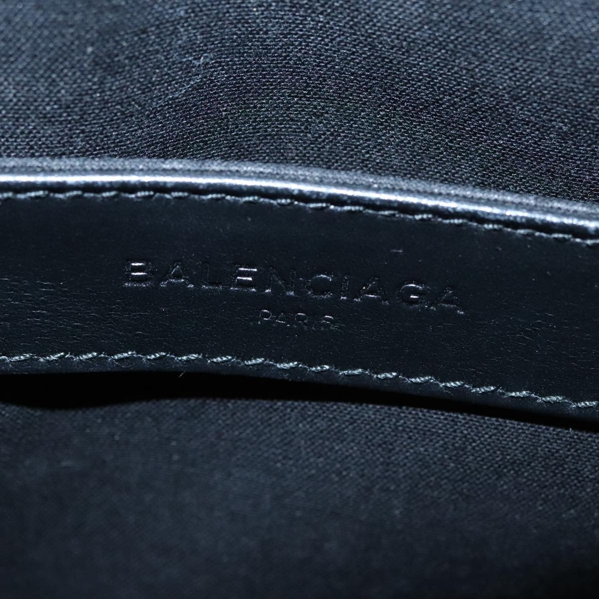 Balenciaga Navy Zip Pouch Canvas and Leather, BLACK, CANVAS, Clutche & pouche