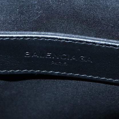 Balenciaga Navy Zip Pouch Canvas and Leather, BLACK, CANVAS, Clutche & pouche