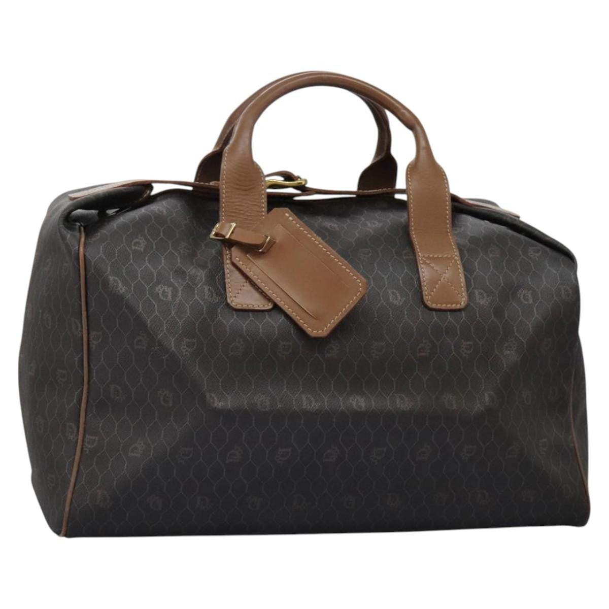 Christian Dior Vintage Honeycomb Boston bag Canvas and Leather, BLACK, CANVAS, Travel bag