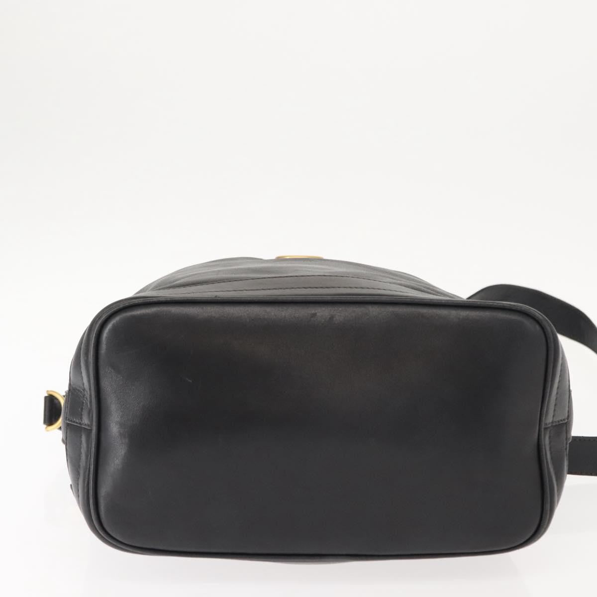 Gucci Vintage Drawstring Shoulder Bag Leather, BLACK, LEATHER, Shoulder bag