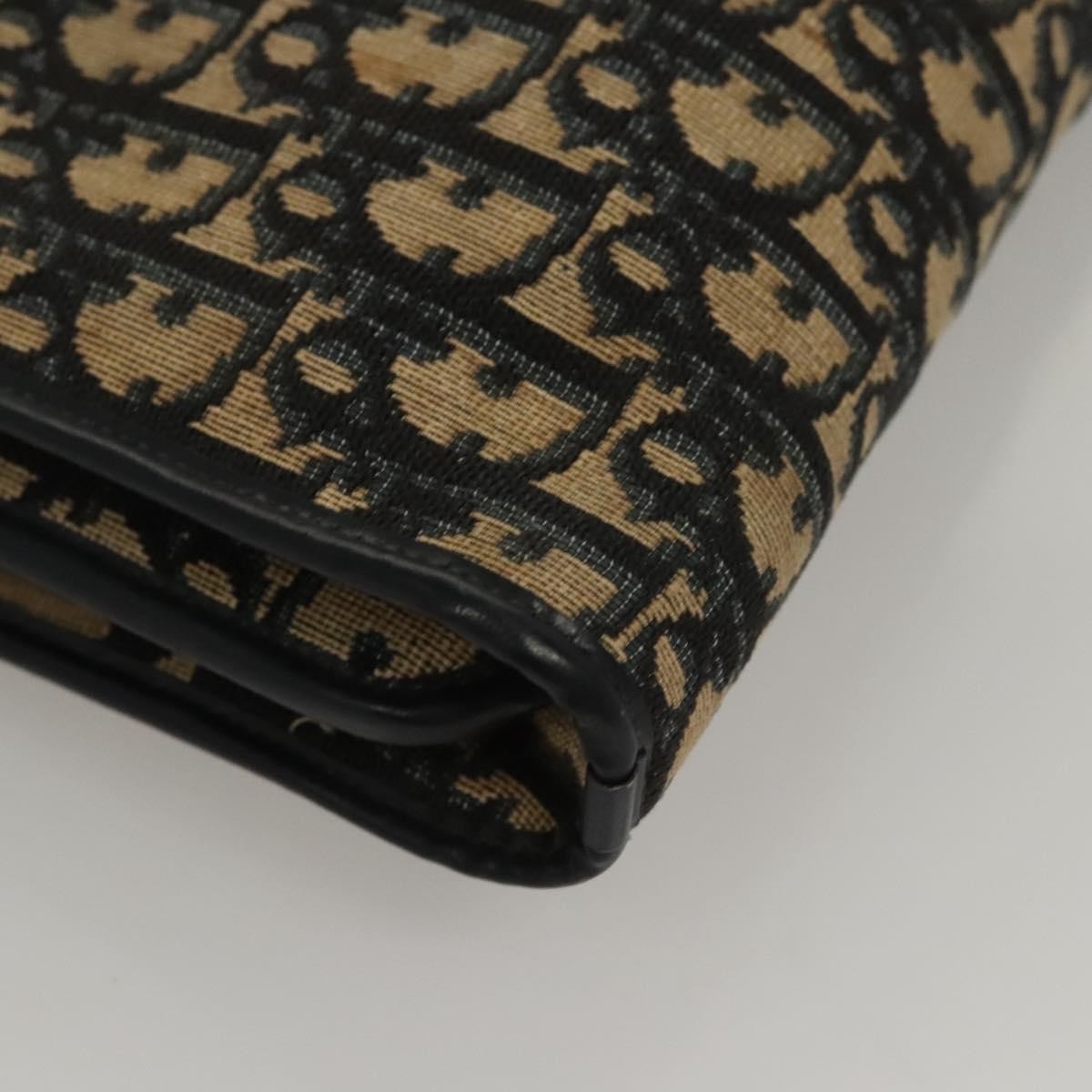 Christian Dior Vintage Trotter Shoulder Bag Canvas, NAVY, CANVAS, Shoulder bag