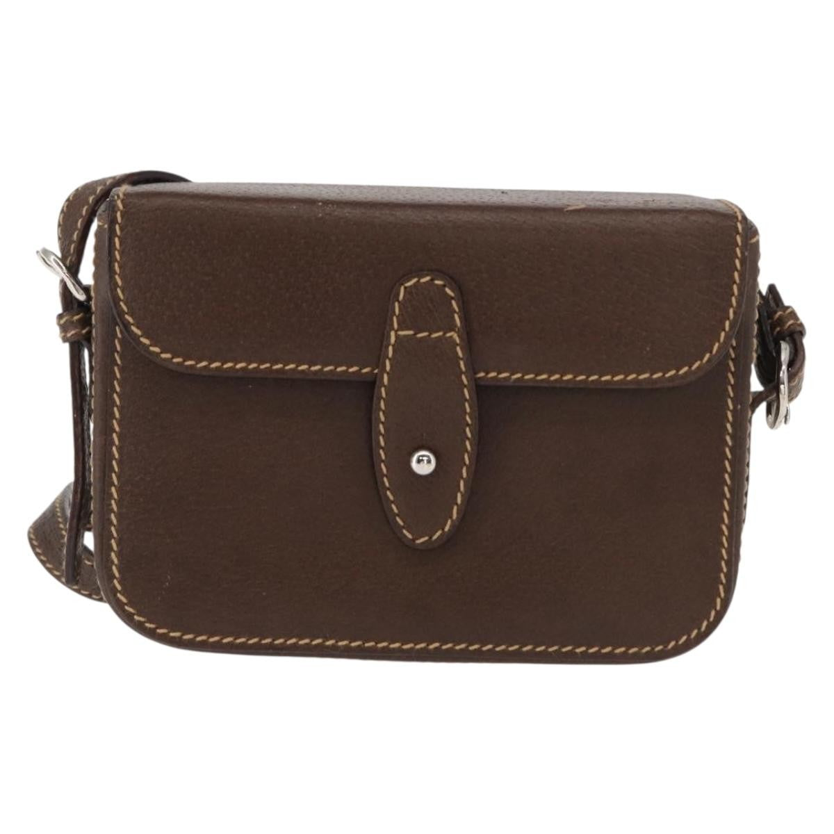 Gucci Cigarette case Shoulder bag Leather, BROWN, LEATHER, Clutche & pouche