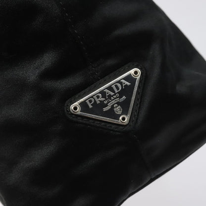 Prada Resin Handle Tote Satin, BLACK, SATIN, Tote bag