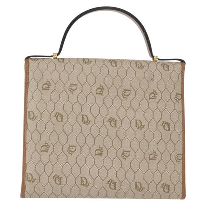 Christian Dior Vintage Honeycomb Handbag Canvas Leather, BEIGE, CANVAS, Handbag
