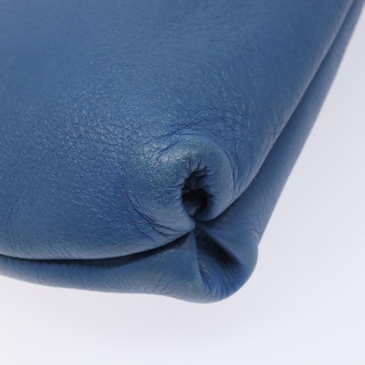 Salvatore Ferragamo Gancini Shoulder Bag Leather, BLUE, LEATHER, Shoulder bag