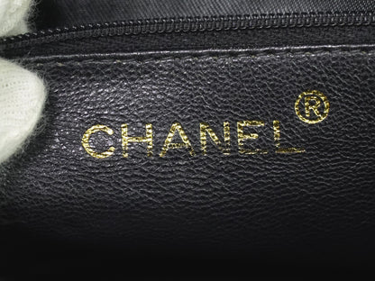 Chanel Vintage Diamond CC Tassel Clutch Quilted Lambskin, BLACK, LEATHER, Clutche & pouche