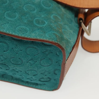 Celine Macadam Shoulder Bag Canvas, TURQUOISE, SUEDE, Shoulder bag