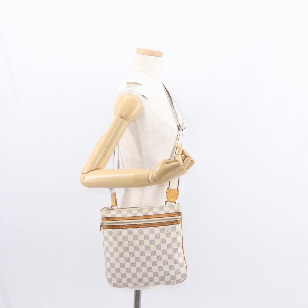 Louis Vuitton Bosphore Pochette Damier, WHITE, CANVAS, Shoulder bag