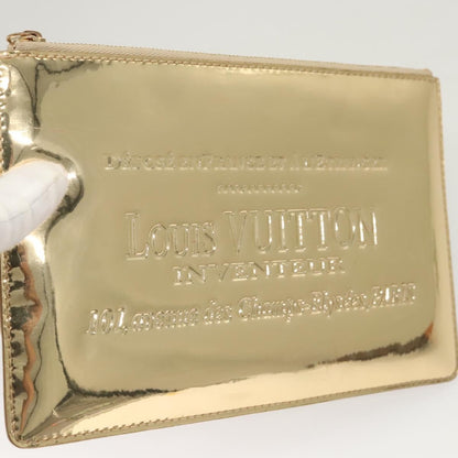 Louis Vuitton Pochette Plate Monogram mirror, GOLD, CANVAS, Clutche & pouche