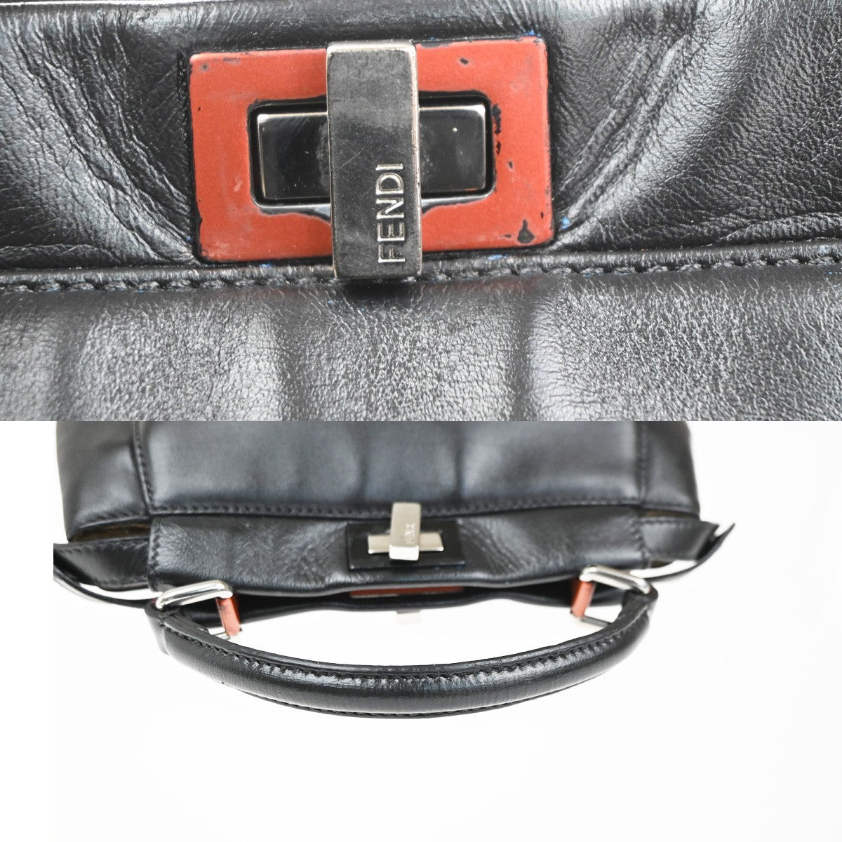 Fendi Peekaboo Bag Leather, BLACK, LEATHER, Handbag