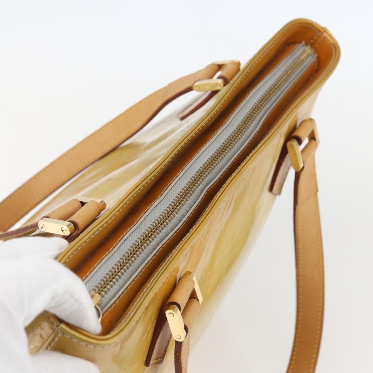 Louis Vuitton Houston Handbag Monogram Vernis, BEIGE, PATENT_LEATHER, Tote bag