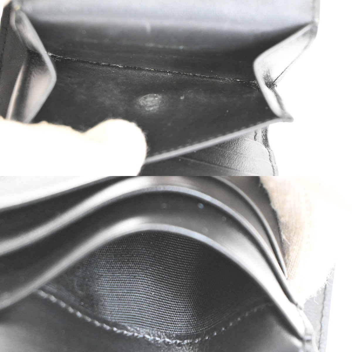 Celine Triomphe Trifold Wallet Leather, BLACK, LEATHER, Wallets