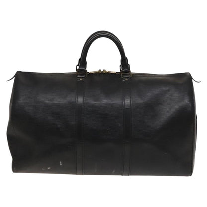 Louis Vuitton Keepall Bag Epi Leather, BLACK, LEATHER, Travel bag
