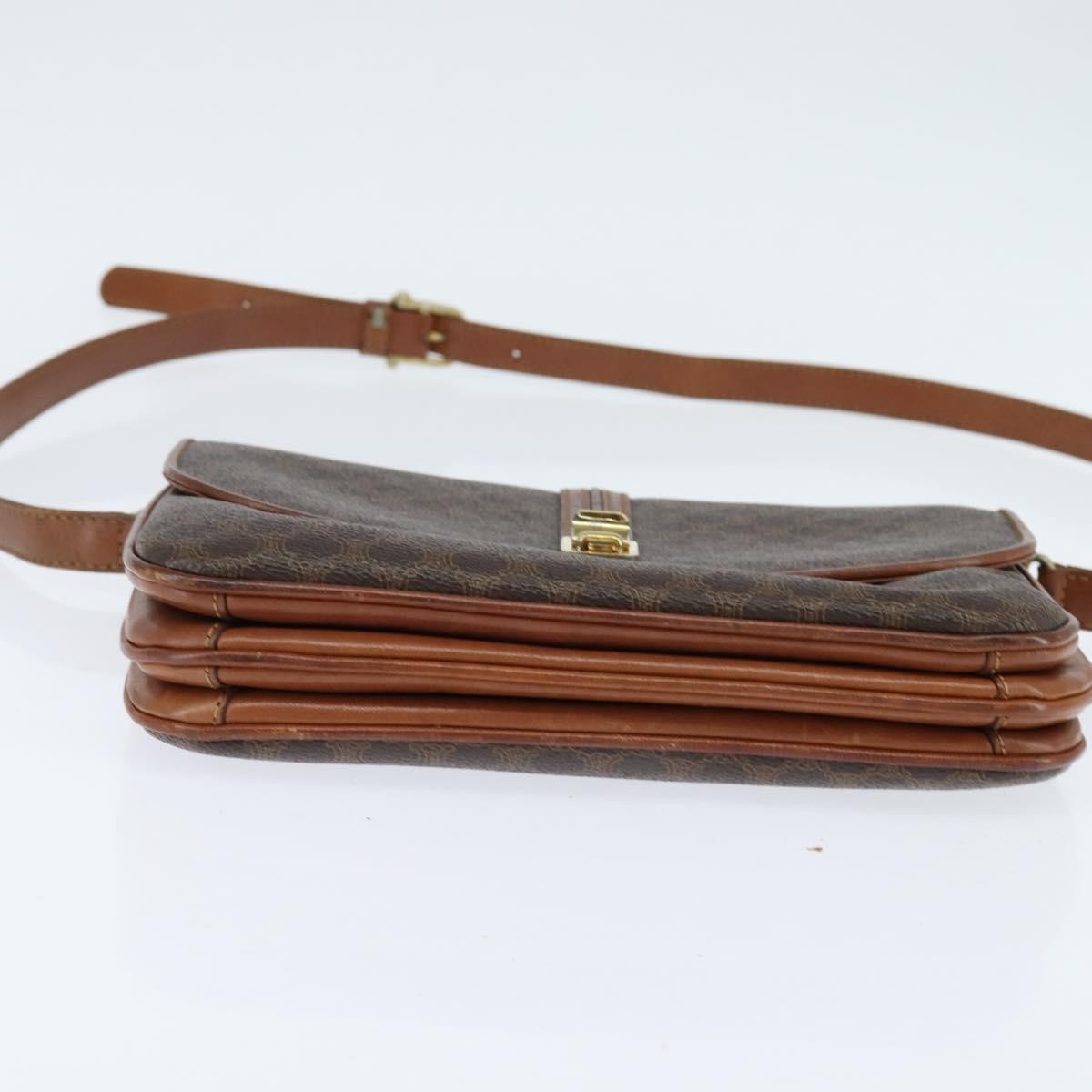 Celine Macadam Shoulder Bag PVC Leather, BROWN, PVC, Shoulder bag