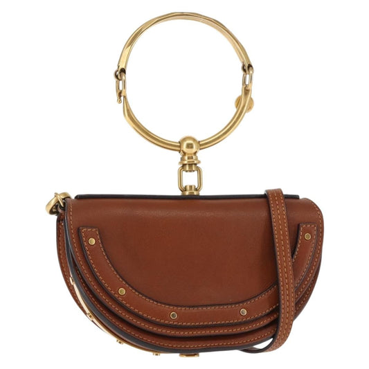 Chloe Nile Crossbody Bag Leather, BROWN, LEATHER, Crossbody bag