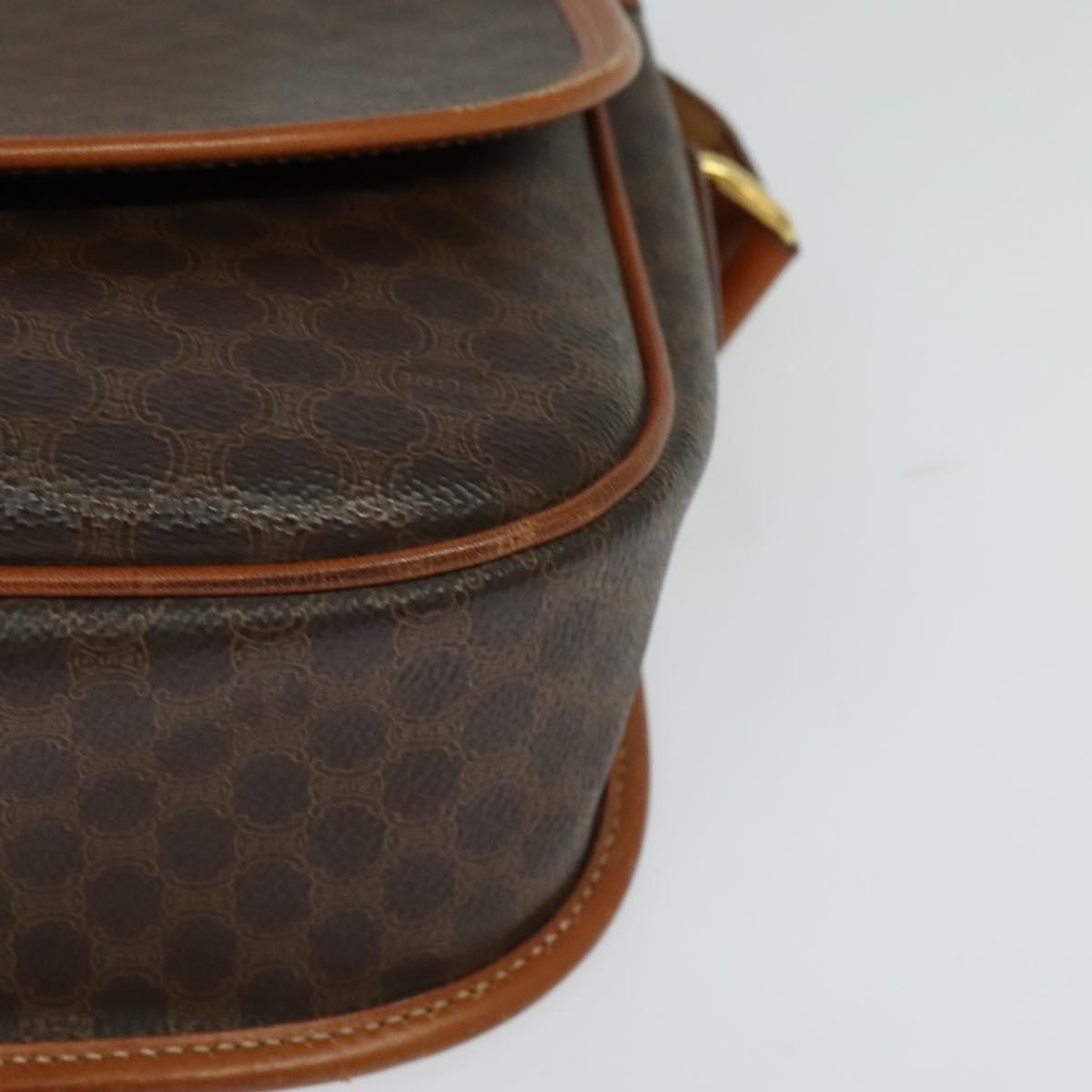 Celine Macadam Shoulder Bag PVC Leather, BROWN, CANVAS, Shoulder bag