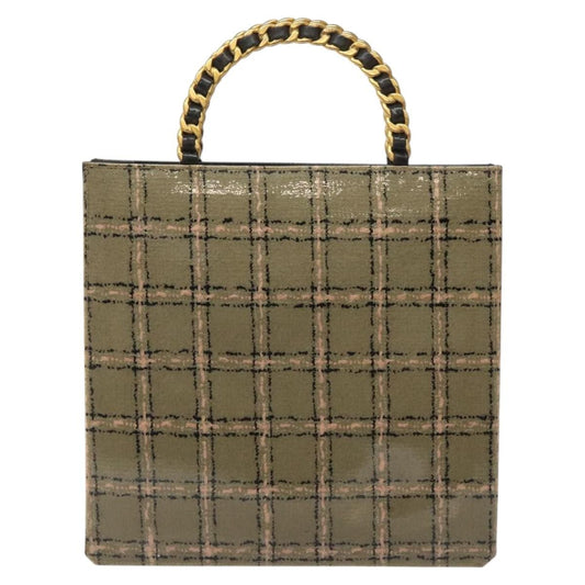 Chanel Vintage Chocolate Bar Tote Leather, Beige, Leather, Tote Bag
