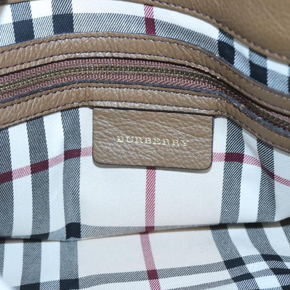 Burberry Nova Check Tote Leather, BROWN, LEATHER, Tote bag