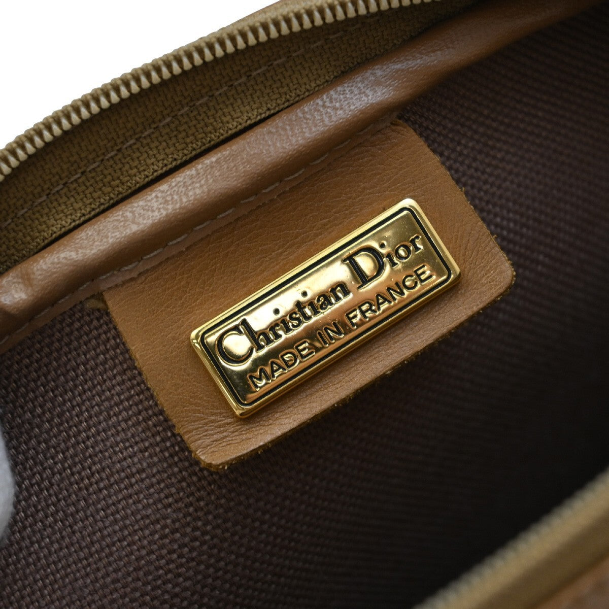 Christian Dior Vintage Honeycomb Flap Crossbody Bag Coated Canvas, BROWN, CANVAS, Crossbody bag