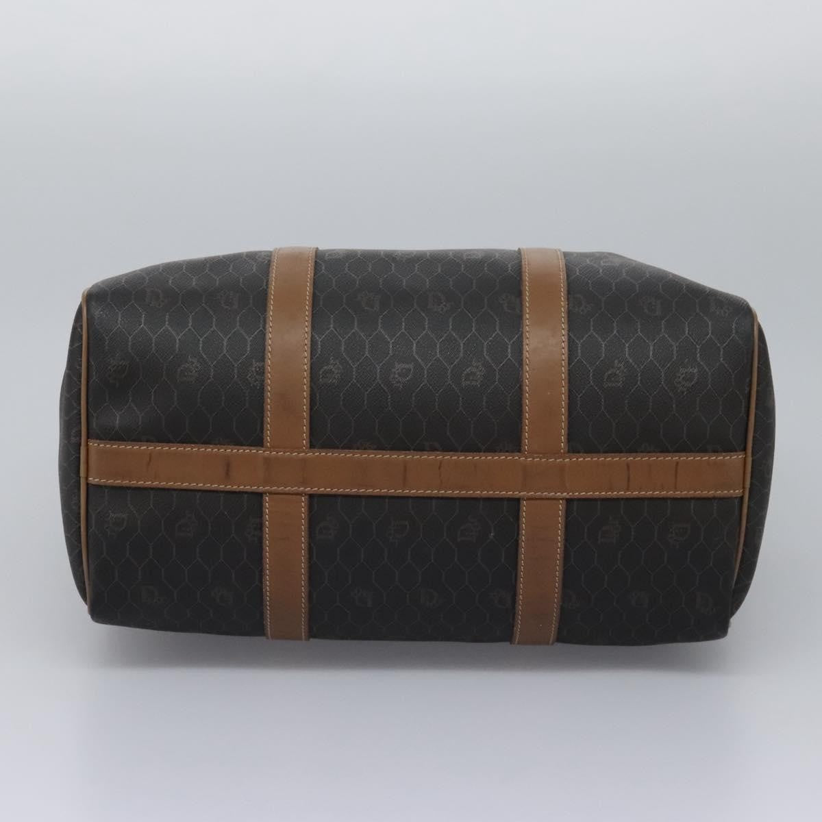 Christian Dior Vintage Honeycomb Handbag Canvas Leather, BLACK, CANVAS, Handbag