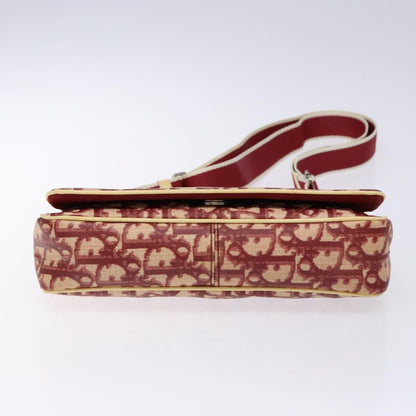 Christian Dior Vintage Flap Crossbody Bag Canvas, RED, CANVAS, Shoulder bag