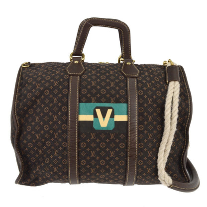 Louis Vuitton Keepall Bag Limited Edition Initiales Mini Lin, BROWN, CANVAS, Travel bag