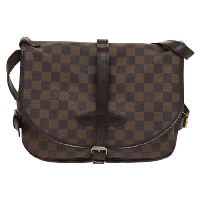 Louis Vuitton Saumur Handbag Damier, BROWN, CANVAS, Handbag