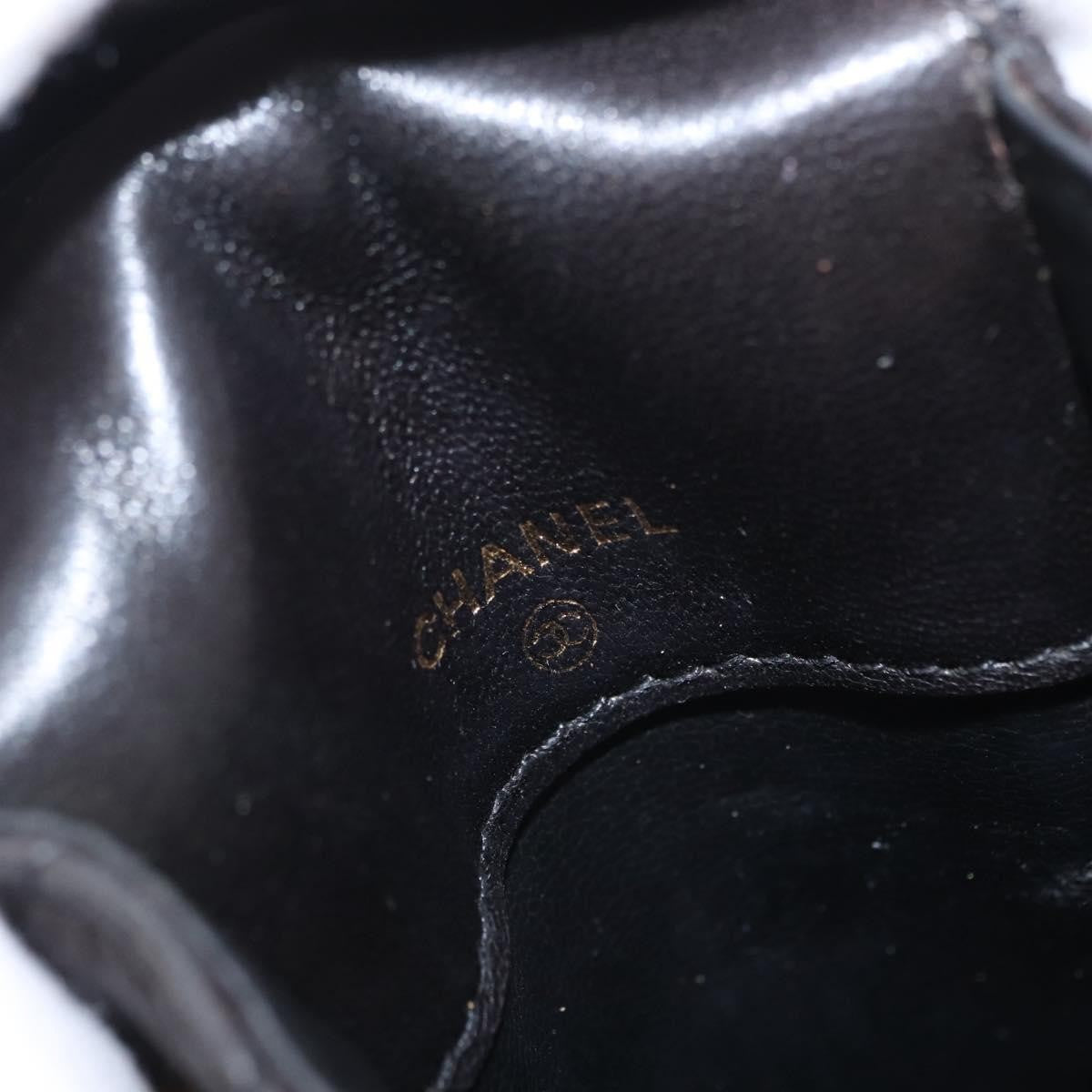 Chanel Chain Shoulder Bag Leather, BLACK, LEATHER, Shoulder bag