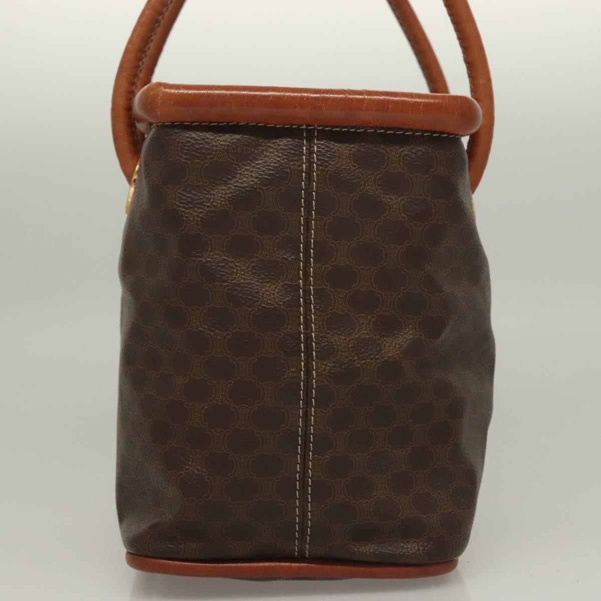 Celine Macadam Handbag Macadam with leather, BROWN, CANVAS, Handbag