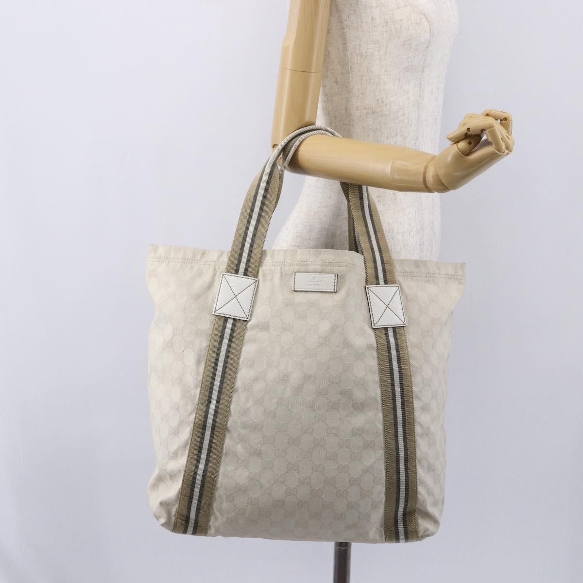 Gucci Original Web Tote GG Canvas, BEIGE, CANVAS, Tote bag