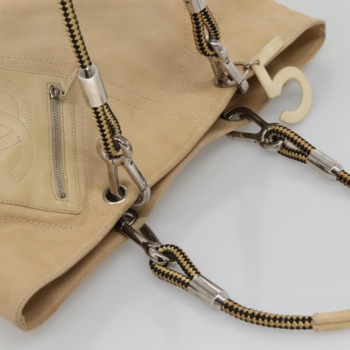 Chanel Vintage Cruise Line No.5 Tote Quilted Canvas, BEIGE, CANVAS, Tote bag