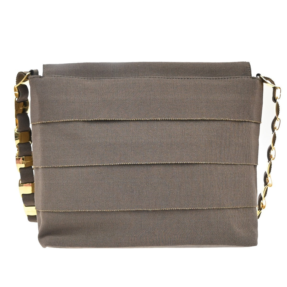Salvatore Ferragamo Vala Shoulder Bag Canvas, Brown, Canvas, Shoulder Bag