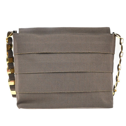 Salvatore Ferragamo Vala Shoulder Bag Canvas, Brown, Canvas, Shoulder Bag