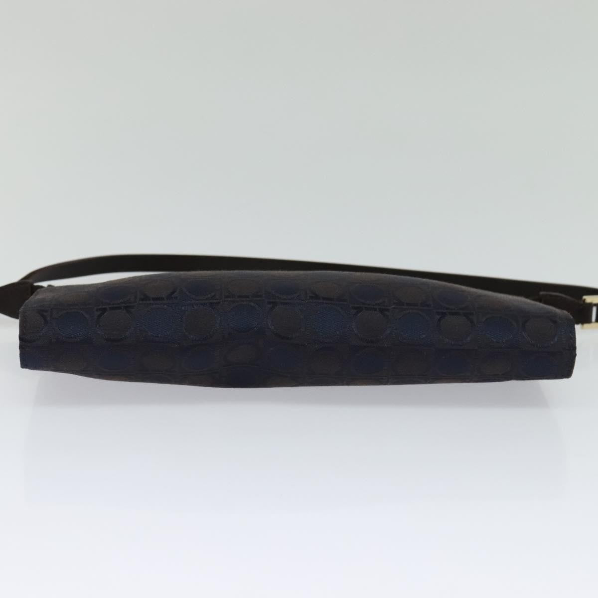 Salvatore Ferragamo Gancini handbag Canvas, NAVY, CANVAS, Handbag