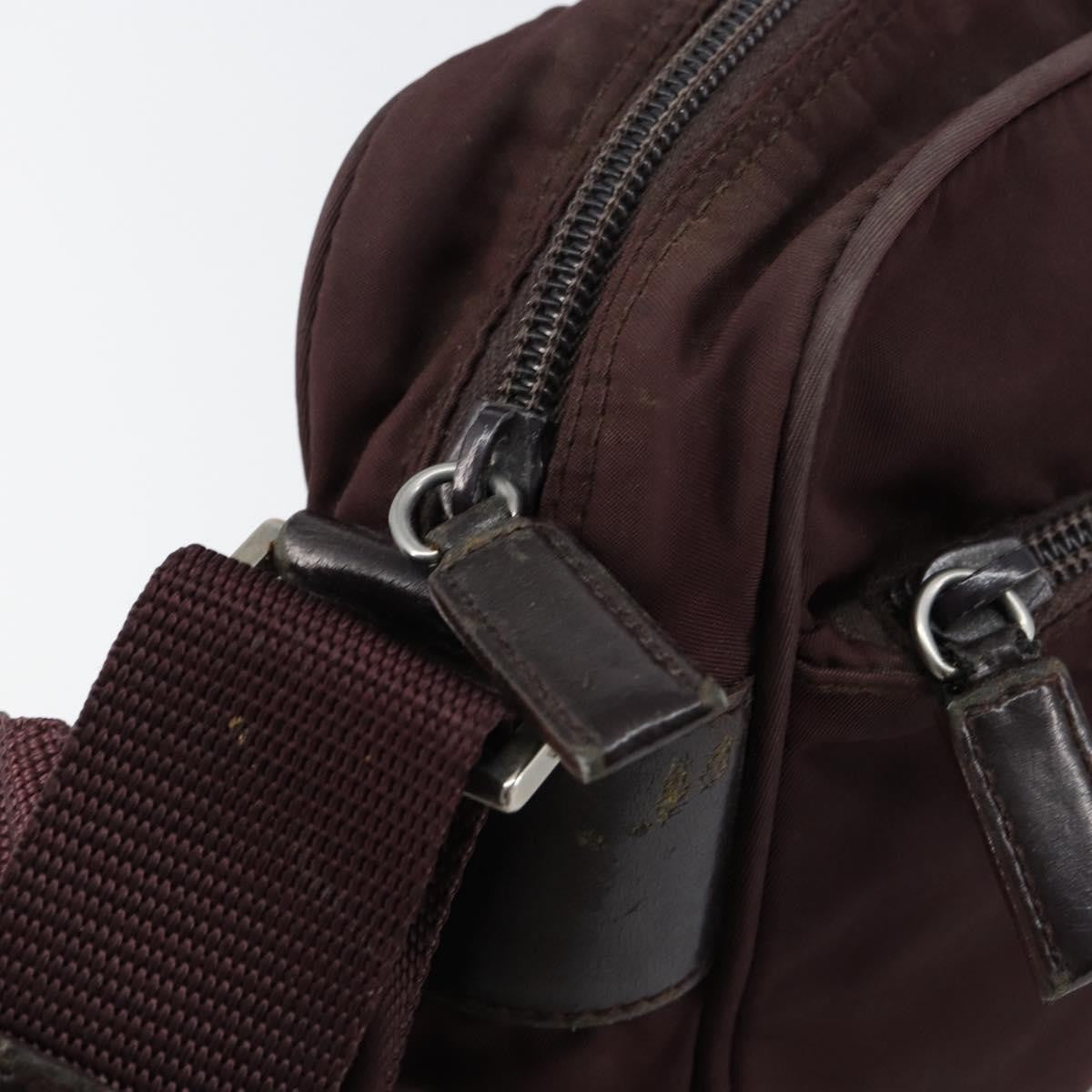 Prada Front Pocket Crossbody Bag Tessuto, BURGUNDY, NYLON, Shoulder bag