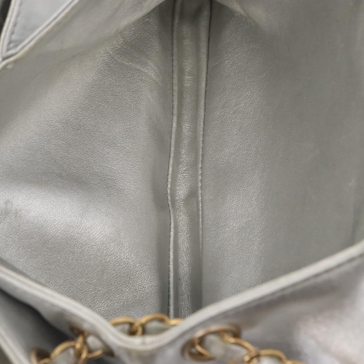 Chanel Mademoiselle Lock Accordion Flap Bag Quilted Lambskin, SILVER, LEATHER, Shoulder bag