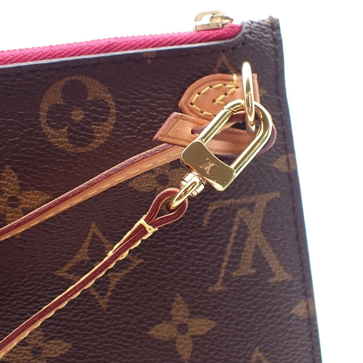 Louis Vuitton Neverfull Pochette Monogram Canvas, BROWN, CANVAS, Tote bag