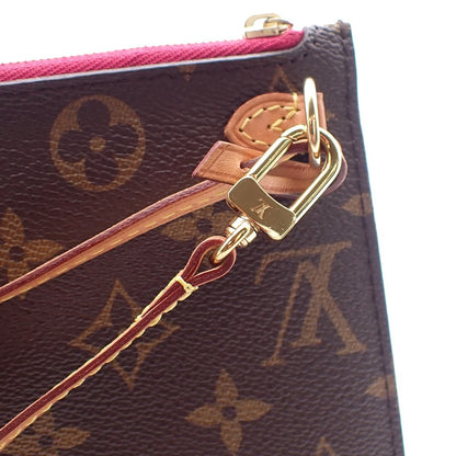 Louis Vuitton Neverfull Pochette Monogram Canvas, BROWN, CANVAS, Tote bag