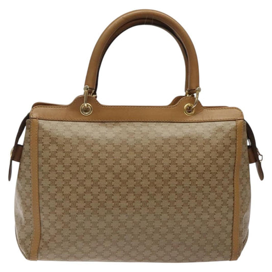 Celine Macadam Handbag Macadam with leather, BEIGE, CANVAS, Handbag
