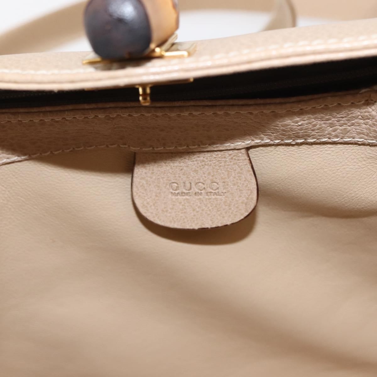Gucci Vintage Convertible Bamboo Box Crossbody Bag Leather, BEIGE, LEATHER, Crossbody bag