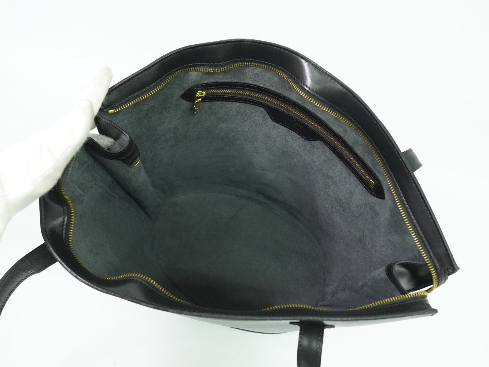 Louis Vuitton Saint Jacques Handbag Epi Leather, BLACK, LEATHER, Tote bag