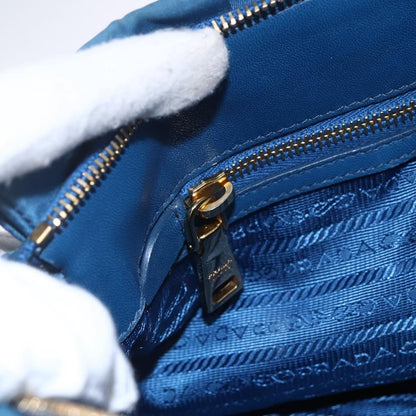 Prada Gaufre Convertible Satchel Tessuto, BLUE, NYLON, Handbag
