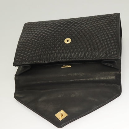 Bally Vintage Handbag Quilted Leather, BLACK, LEATHER, Handbag